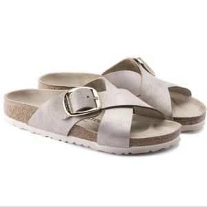 Birkenstock Washed Roses Gold Sienna Big Buckle Sandals 39